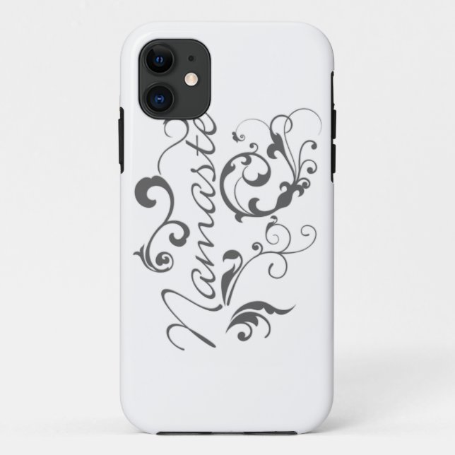 Namaste in dark gray swirls Case-Mate iPhone case (Back)