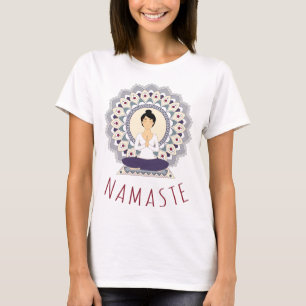 Namaste in Lotus Pose - Yoga Asana Woman T-shirt