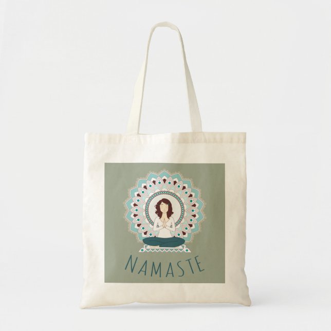 Namaste in Lotus Pose - Yoga Asana Woman Tote bag (Front)