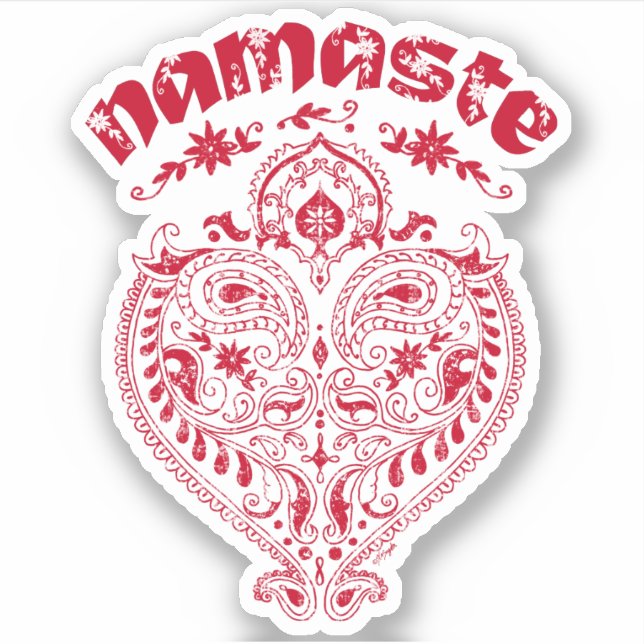 Namaste Indian Heart Sticker (Front)