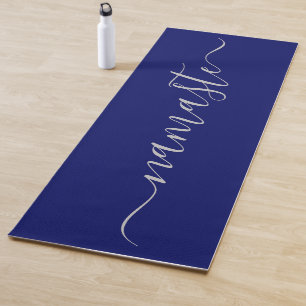 Namaste Initials Personalize Blue 2-Sided Yoga Mat