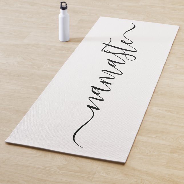 Namaste Initials Personalized Black White Yoga Mat (In Situ)