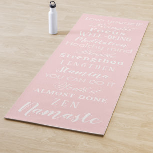 Namaste Inspirational White and Pink Yoga Mat