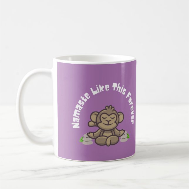 Namaste Like This Forever - Funny Monkey Yoga Pun  Coffee Mug (Left)