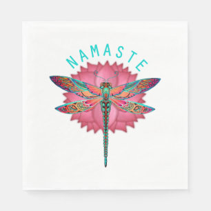 Namaste Lotus Dragonfly Yoga Napkins