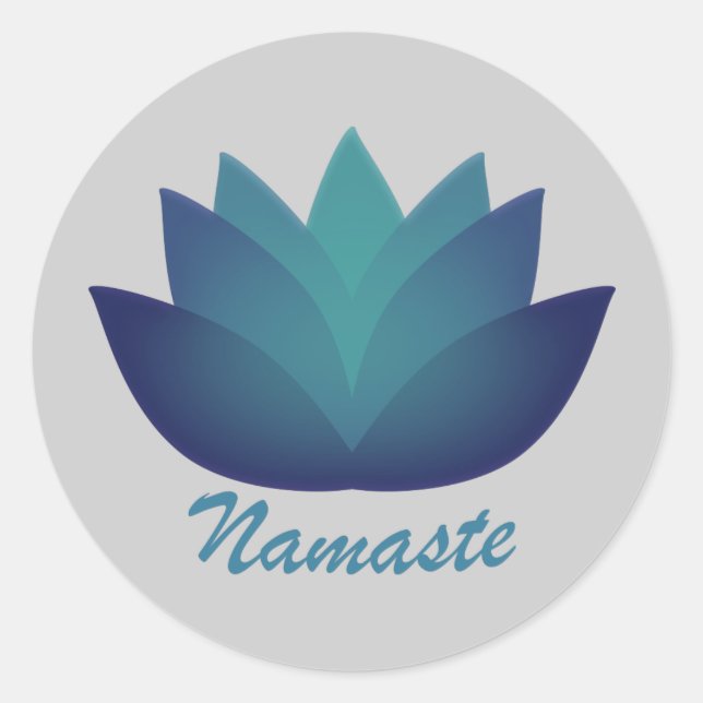 Namaste Lotus Flower Classic Round Sticker (Front)
