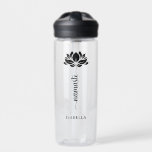 Namaste Lotus Flower Modern Personalized Name Water Bottle<br><div class="desc">Namaste Black Lotus Flower Modern Personalized Name Sports Fitness Yoga Water Bottle features a black lotus flower with the text "namaste" in modern hand lettered calligraphy script and personalized with your name. Perfect gift for friends and family for birthday, Christmas, Mother's Day, best friends, yoga lovers, fitness and sports. Designed...</div>