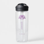 Namaste Lotus Flower Modern Personalized Name Water Bottle<br><div class="desc">Namaste Lotus Flower Modern Personalized Name Sports Fitness Yoga Water Bottle features a lotus flower with the text "namaste" in modern hand lettered calligraphy script and personalized with your name. Perfect gift for friends and family for birthday, Christmas, Mother's Day, best friends, yoga lovers, fitness and sports. Designed by ©...</div>