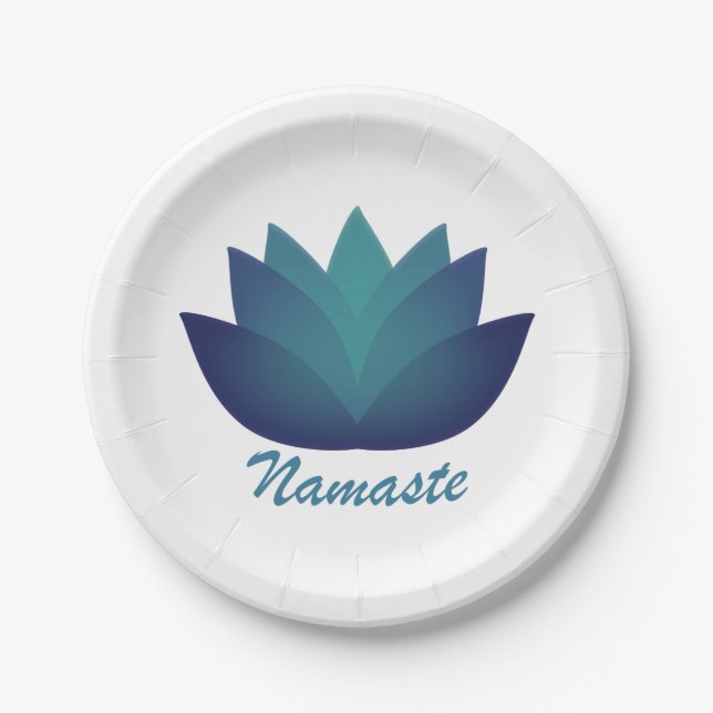 Namaste Lotus Flower Paper Plates (Front)