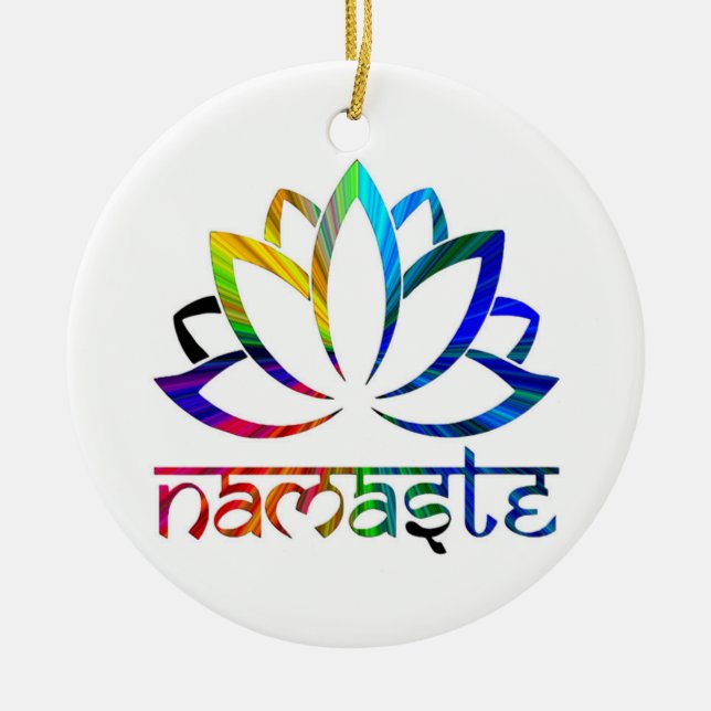 Namaste, Lotus Flower, Spiritual,  Ornament (Front)