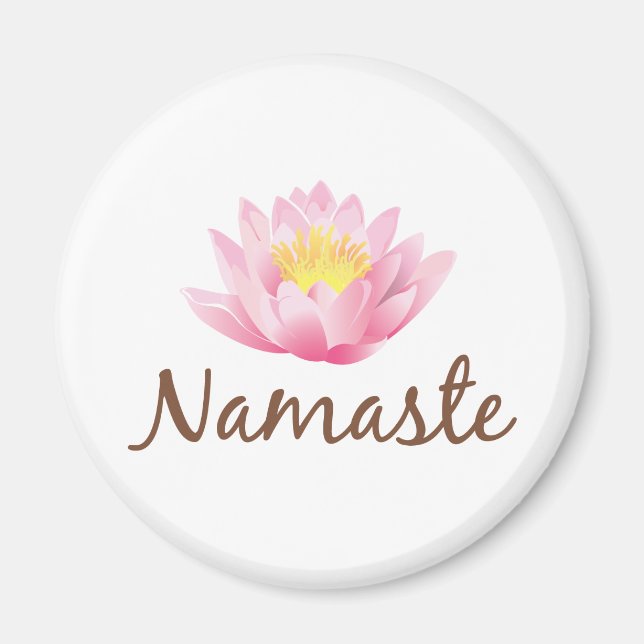 Namaste Lotus Flower Yoga Magnet (Front)