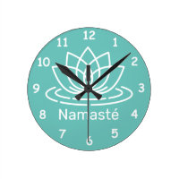 Namasté lotus flower yoga meditation wall clock