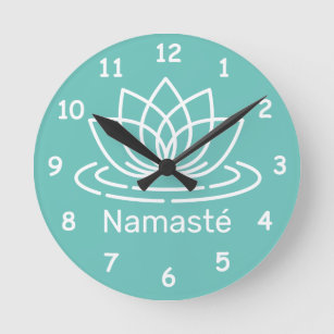 Namasté lotus flower yoga meditation wall clock