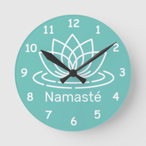 Namast lotus flower yoga meditation wall clock