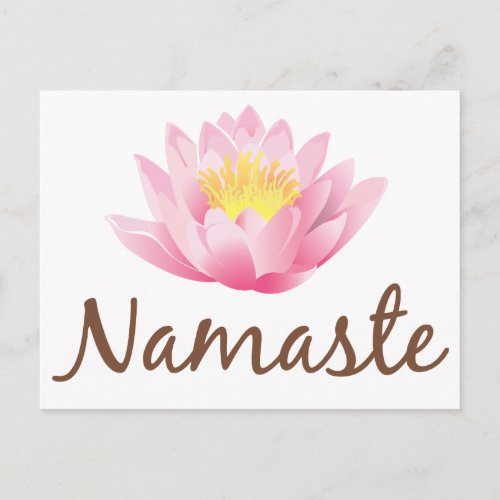 Namaste Lotus Flower Yoga Postcard