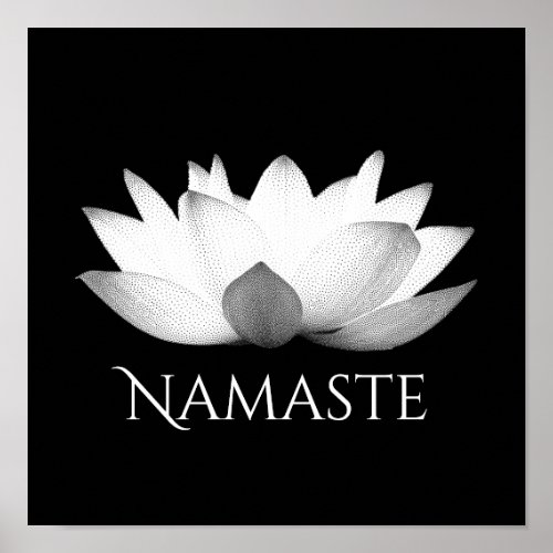 Namaste Lotus Flower Yoga Poster