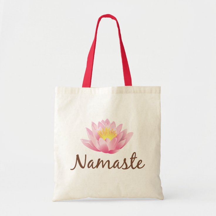 Namaste Lotus Flower Yoga Tote Bag | Zazzle