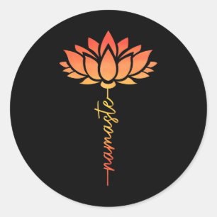 Namaste Lotus Flower Yoga Zen Buddhism Buddha Spir Classic Round Sticker