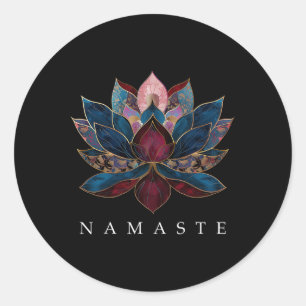 Namaste Lotus Flower Zen Buddhism Yogi Buddhist Bu Classic Round Sticker