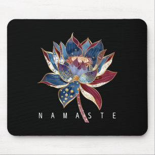 Namaste Lotus Flower Zen Buddhism Yogi Buddhist Bu Mouse Pad