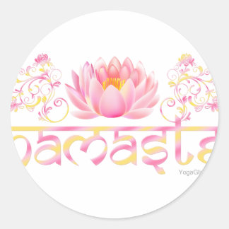 Namaste lotus new classic round sticker