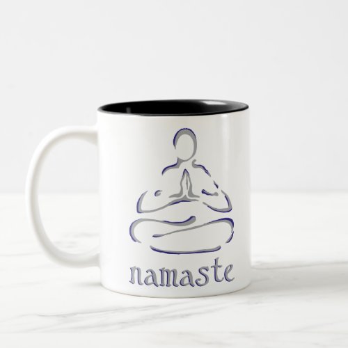 Namaste Lotus Pose Yoga Two_Tone Coffee Mug