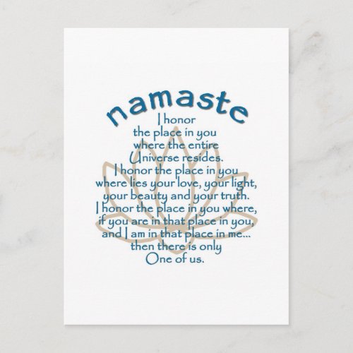 Namaste Lotus Postcard