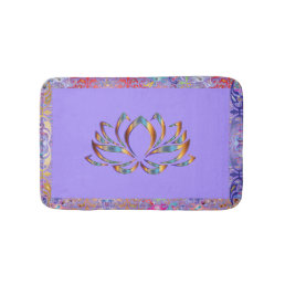 Namaste Lotus Rainbow Vintage Personalized  Bath Mat