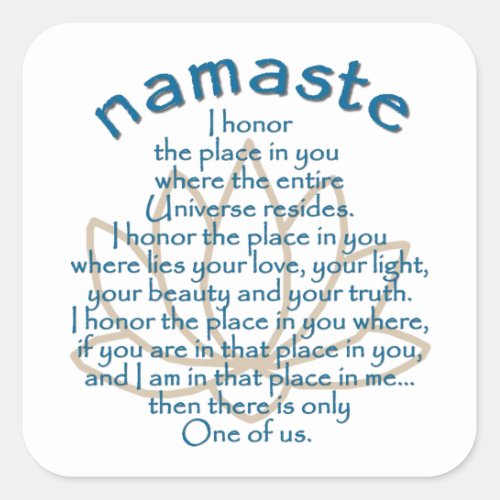 Namaste Lotus Square Sticker