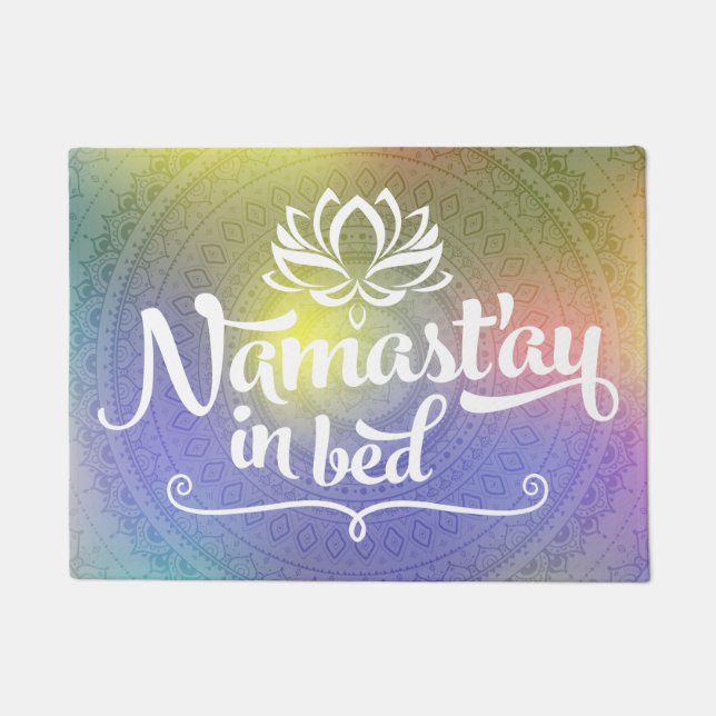 Namaste Mandala Funny Quote Door Mat (Front)