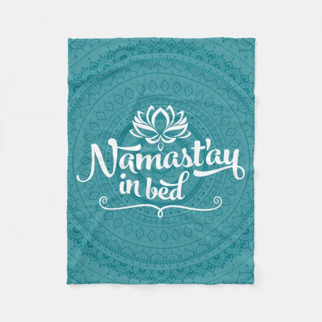 Namaste Mandala Funny Quote Fleece Blanket (Front)