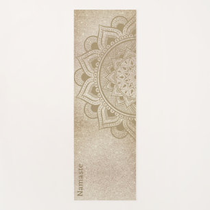Namaste Mandala Om Gold Glitter Studio Practice Yoga Mat