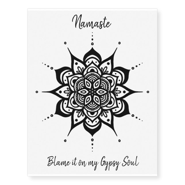Namaste Mandala Temporary Tattoo (Front)
