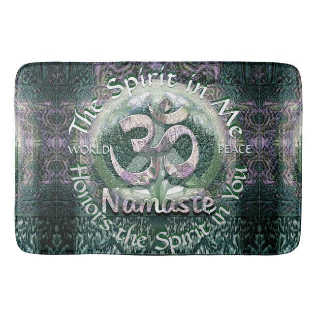 Namaste Mandala World Peace Bathroom Mat (Front)
