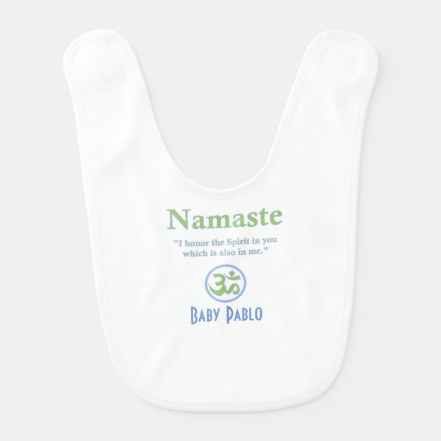 Namaste meaning with Om Symbol Baby Bib (Front)