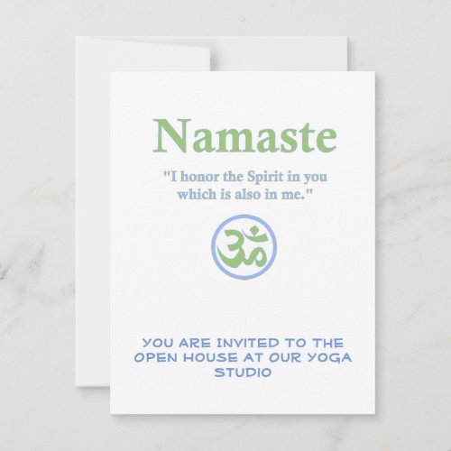 Namaste meaning with Om Symbol Invitation