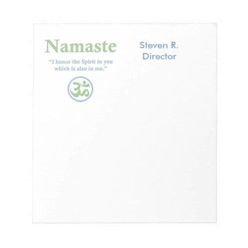 Namaste meaning with Om Symbol Notepad