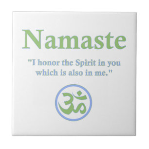 Namaste meaning with Om Symbol Tile
