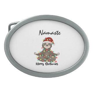 Namaste Merry Slothmas Entangled Belt Buckle
