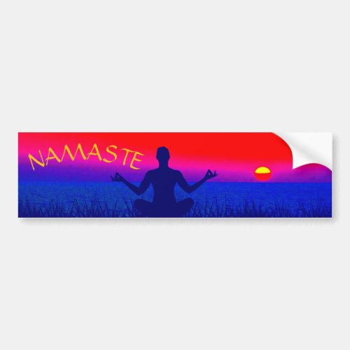 Namaste Mindfulness Meditation and Yoga Zen Sunset Bumper Sticker