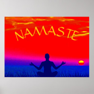 Namaste Mindfulness Meditation and Yoga Zen Sunset Poster