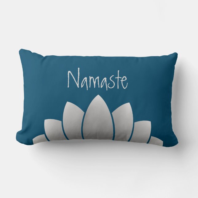 Namaste Modern Lotus Floral Lumbar Pillow (Front)
