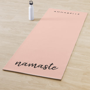 Namaste   Modern Name Peachy Pink Meditation Yoga Mat