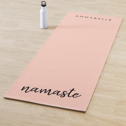 Namaste  Modern Name Peachy Pink Meditation Yoga Mat