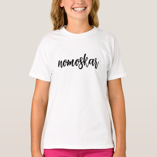 Namaste | Modern Spiritual Kids Yoga Design T-Shirt (Front)