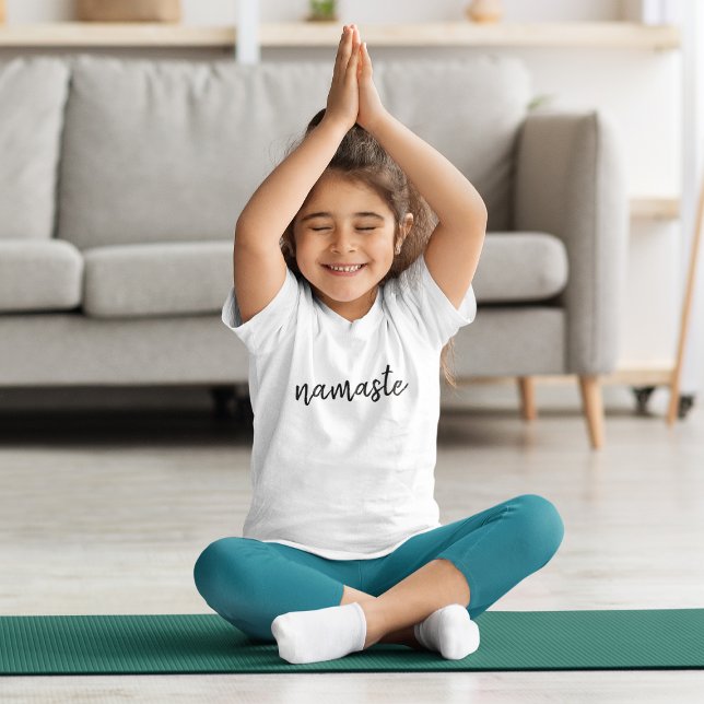 Namaste | Modern Spiritual Meditation Kids Yoga T-Shirt (Creator Uploaded)