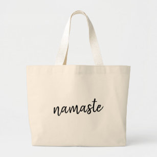 Namaste   Modern Spiritual Meditation Yoga Large Tote Bag