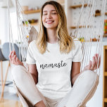 Namaste | Modern Spiritual Meditation Yoga Tri-Blend Shirt<br><div class="desc">Simple, stylish "namaste" quote art design in modern minimalist handwritten script typography. The slogan can easily be personalized with your own words for a perfect gift for a yoga bunny or pilates lover! Namasté literally means "greetings to you." In the Vedas, namaste mostly occurs as a salutation to a divinity....</div>