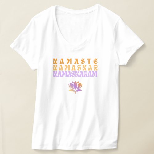 Namaste Namaskar Namaskaram Graphic Design T_Shirt