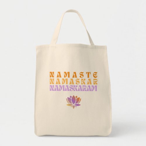Namaste Namaskar Namaskaram Graphic Design Tote Bag